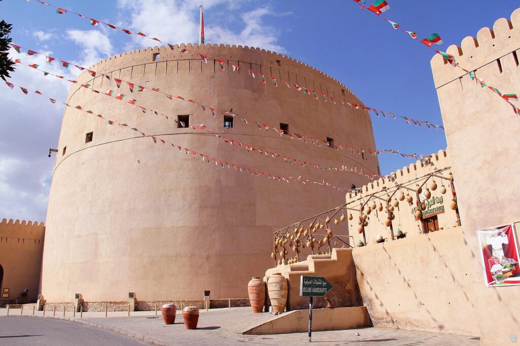 nizwa fort, fort, oman, travel, architecture, nature, sky, tourism, outdoors, middle east, vacation